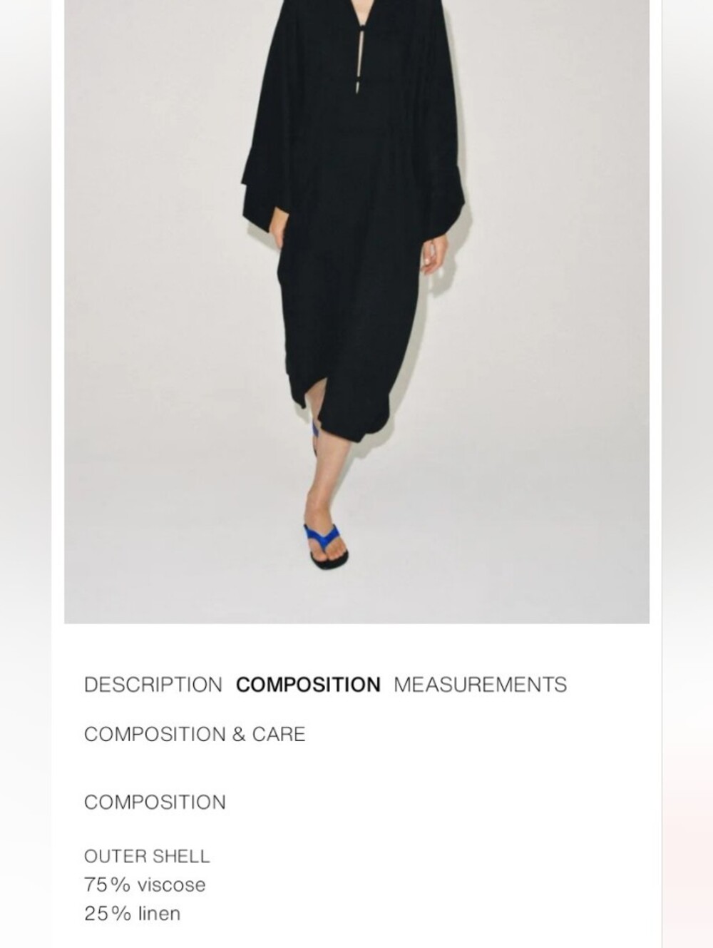 Zara Zw Collec Linen Frog Button Midi Caftan Tunic Voluminous Sleeves Dress - Picture 8 of 11
